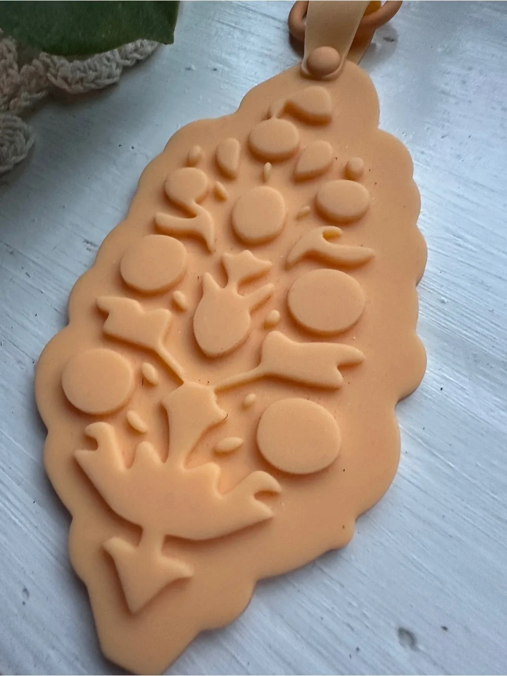 Free People Peach Silicone Keychain Charm